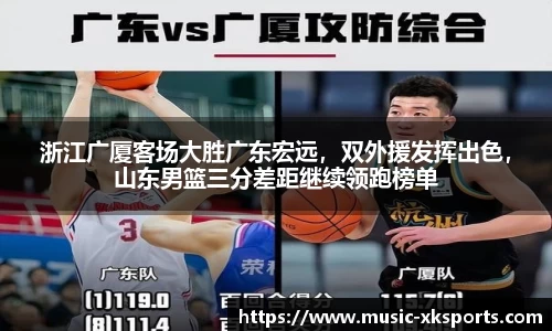 浙江广厦客场大胜广东宏远，双外援发挥出色，山东男篮三分差距继续领跑榜单